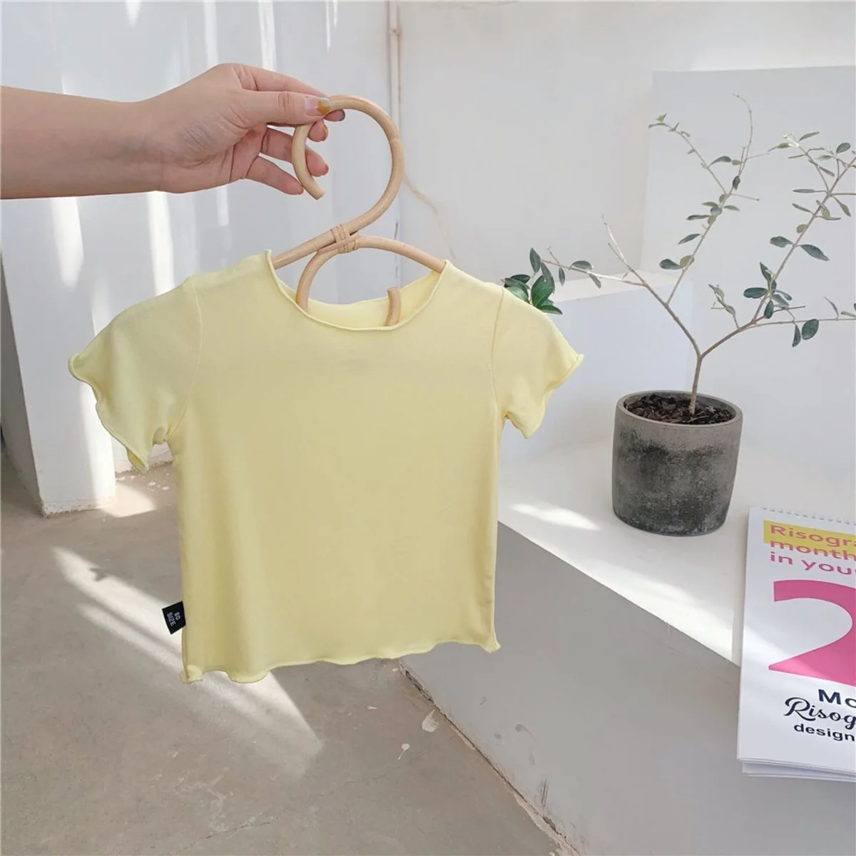 2026 Summer Girls Short Sleeve T Shirt Cute Lace Trim Modal Candy Color Fashion Tops for Toddler Baby Girls
