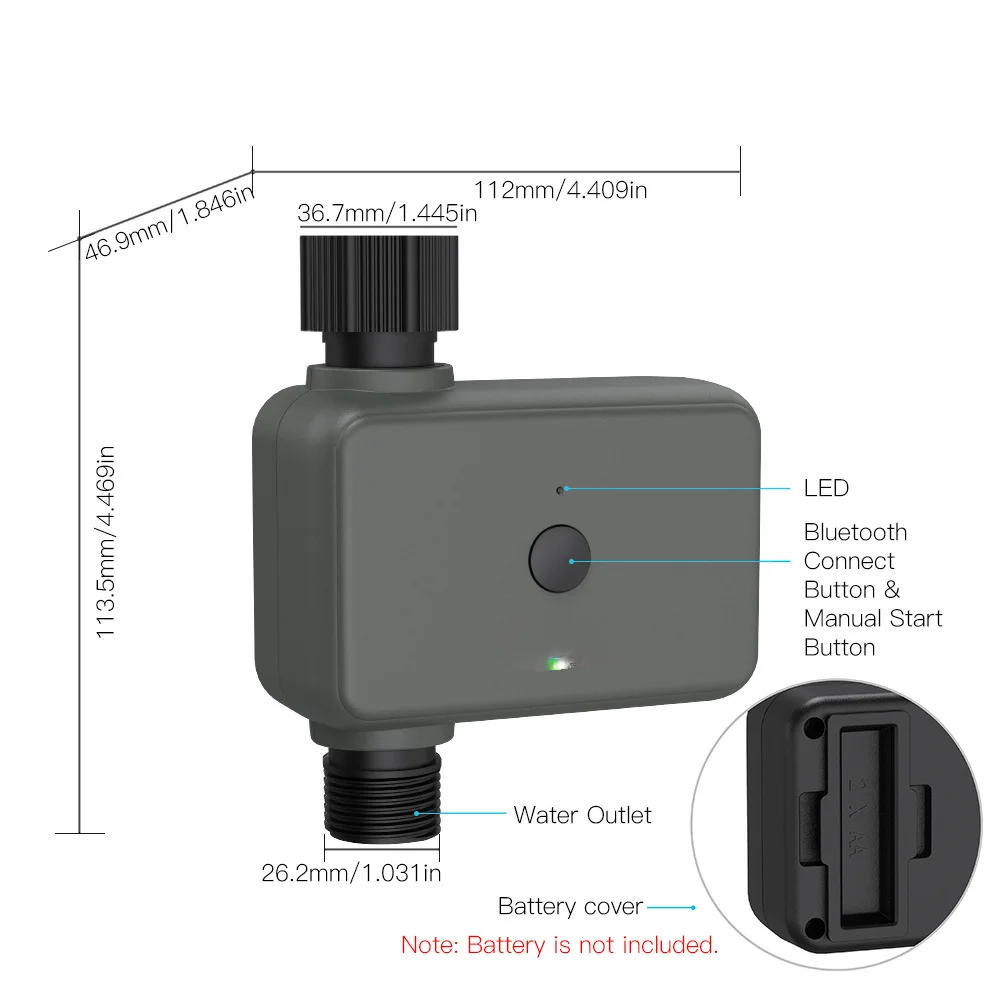 Sprinkler Water Timer valve with Automatic and Manual Watering for Outdoor Garden Faucet Lawn Blue tooth Hub