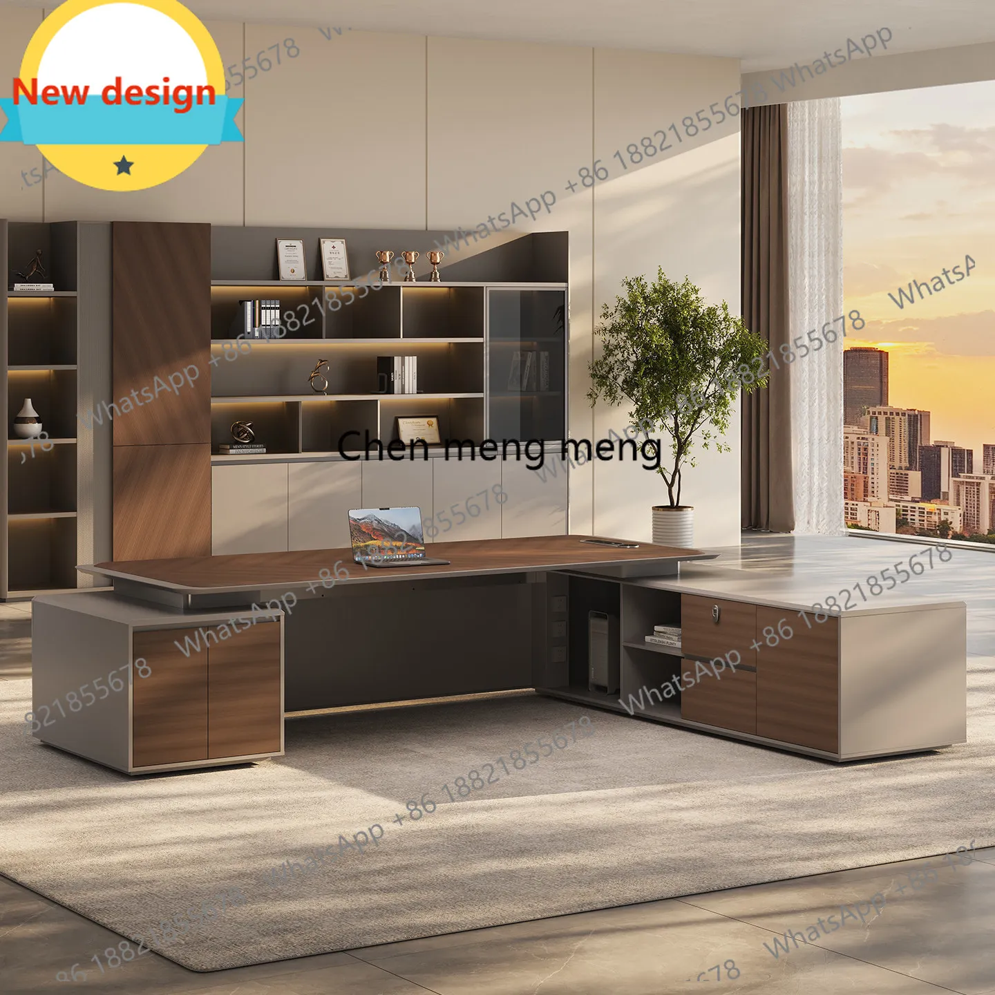

B567 Simple modern class desk light luxury president desk office furniture high-end office desk and chair combination