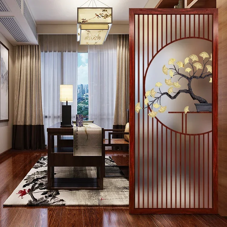 Modern Simple Glass Screen Partition Living Room Home Decoration Entrance Bathroom Block New Chinese Folding Screen