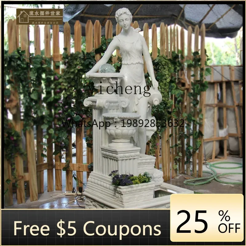 

ZYA Water Flow Fountain Courtyard Garden Clubhouse Fish Pond Feng Shui Ball Home Decoration Hotel Ornament