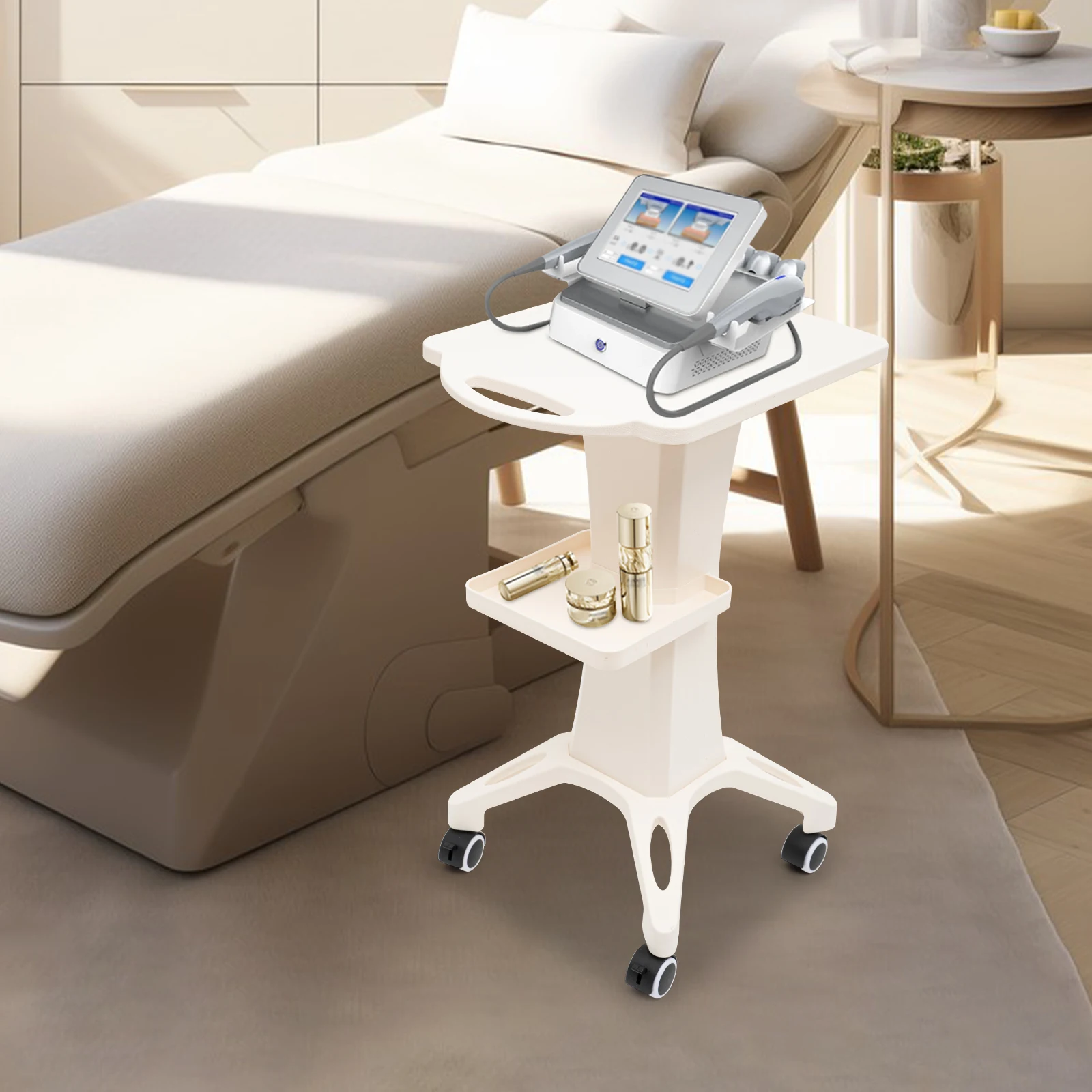 

Heavy-Duty 50kg Load Hairdressing Trolley PP Support Rolling Cart for Salon Beauty Instrument Spa