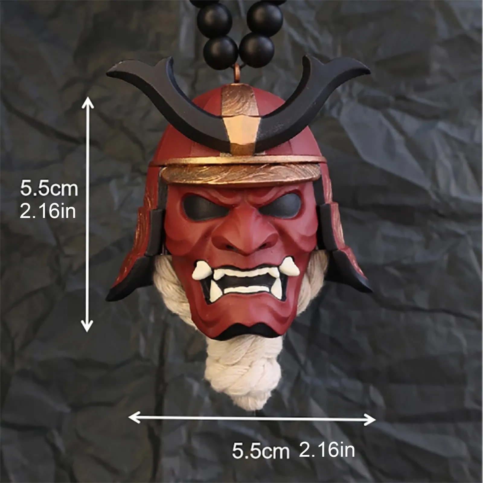 Samurai Kabuto Helmet Hannya Japanese Oni Car Rear View Mirror Charm Car accessories Rear View Mirror Pendant Car Decoration
