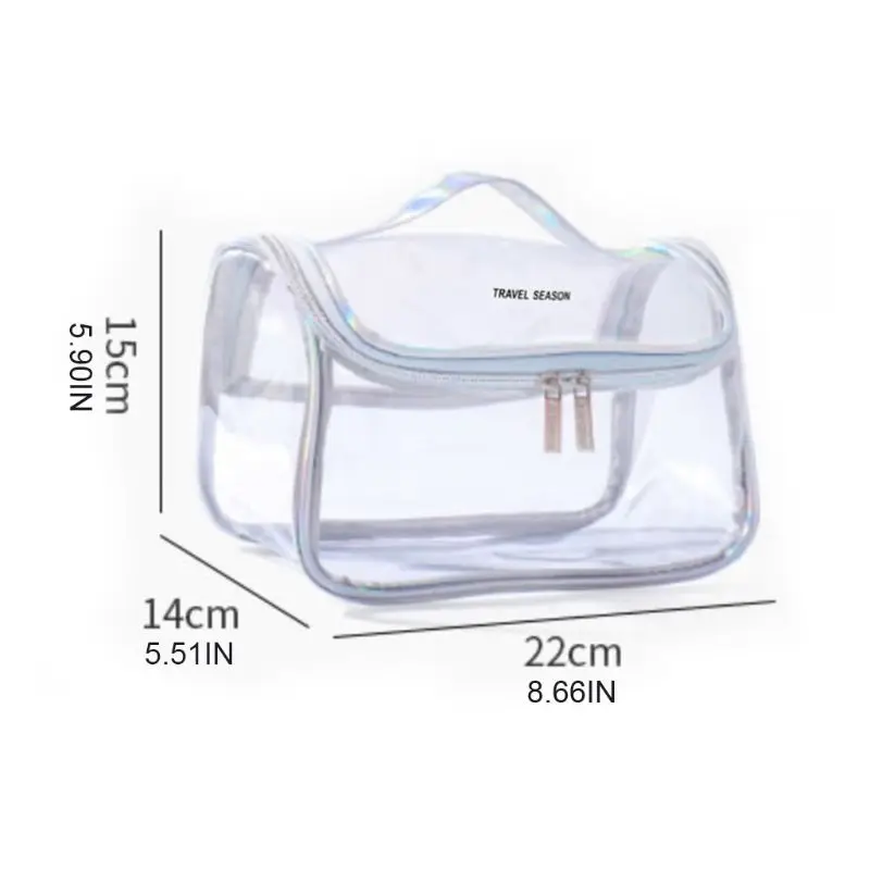 Waterproof Transparent Laser Travel Makeup Bag Women Zipper Wash Organizer Storage Toilet Toiletry Bag Make Up Cosmetic Case