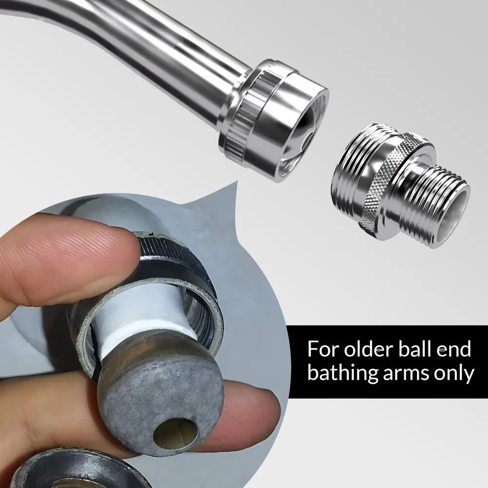 Brass Ball End Shower Arm Adapter 3 Pack for Compatibility Between Older Shower Arms and Current 1/2 Inch Standards