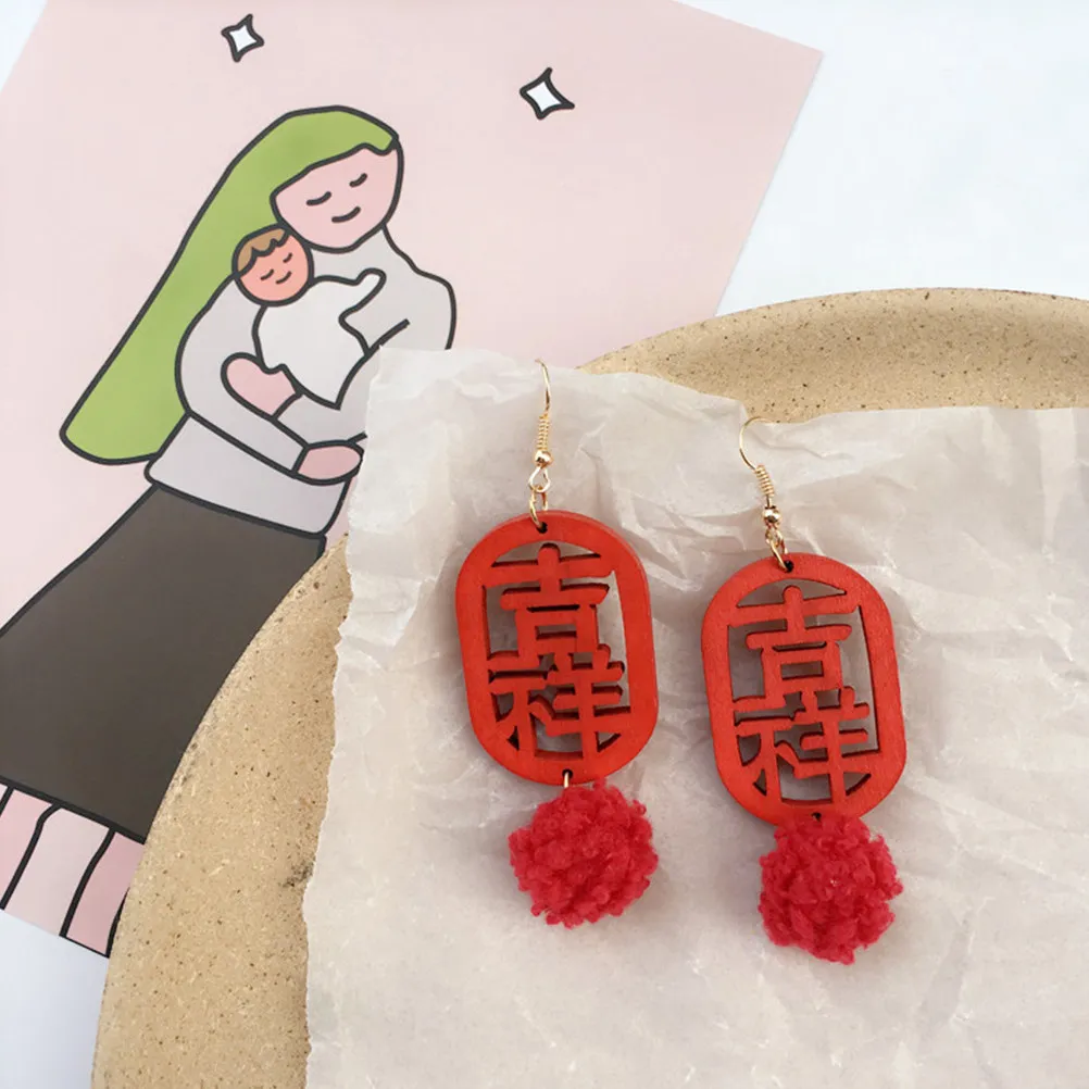 

4Pairs Clips Decorative Chic Earrings Creative Festival Ear Pendants Party Jewelry Gift for Women New Year Accessories