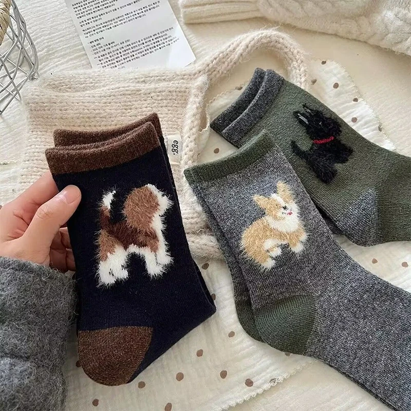 Nuovi calzini invernali da donna in lana di cashmere addensare calzini caldi da donna Sox calzini lunghi termici tinta unita moda giapponese Harajuku