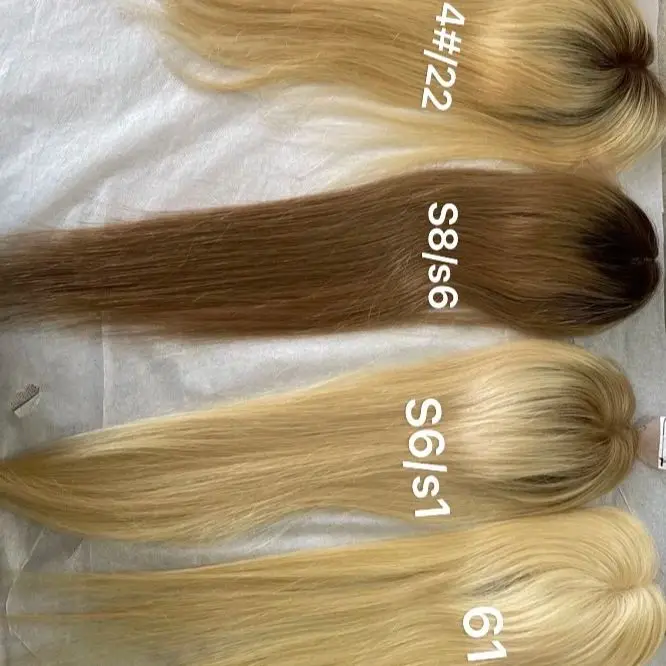 Women Topper 3X5 Inch Mono Base 16Inch Hair Length T Color 100% Human Hair Hand Tied Hair Toppers For Women Top head