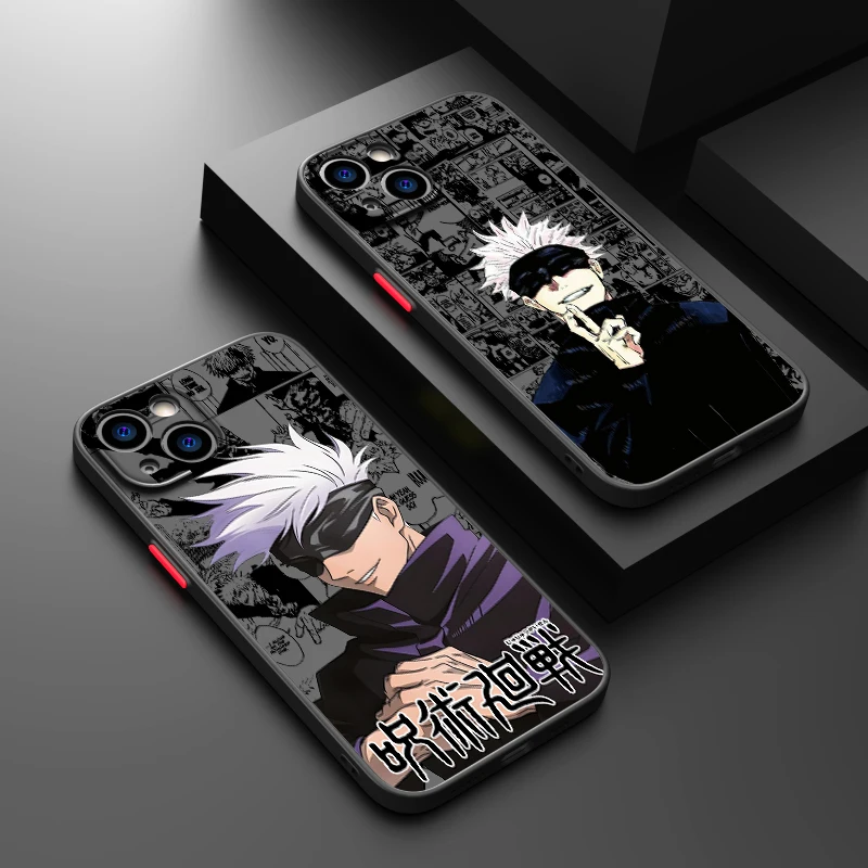 Jujutsu Kaisen Gojo Comic For Apple iPhone 16 15 14 13 12 11 X XR Mini Plus Pro Max Matte Frosted Translucent Phone Case