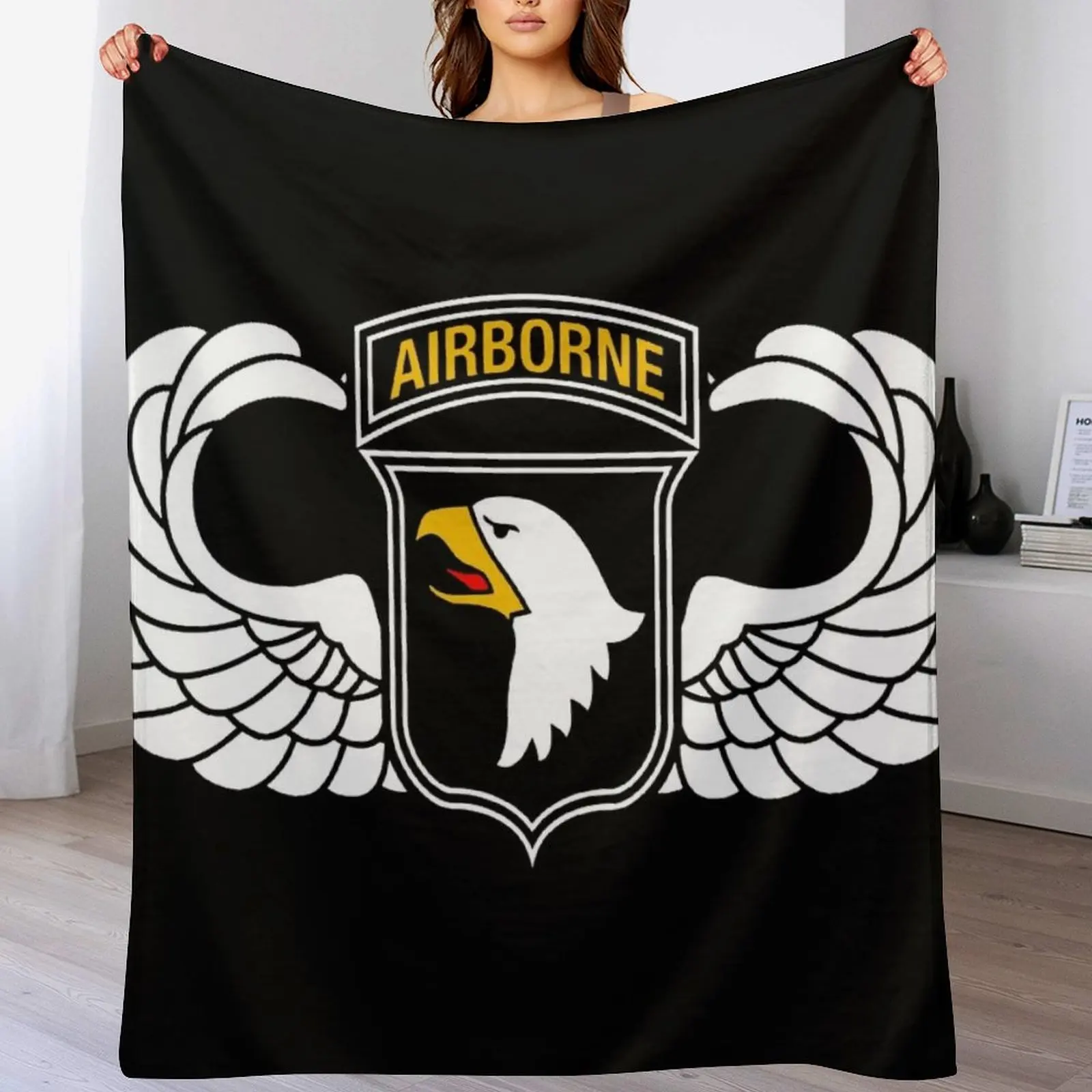 101st Airborne Division Screaming Eagles Throw Blanket Picnic Sofas Flannel bed plaid Blankets