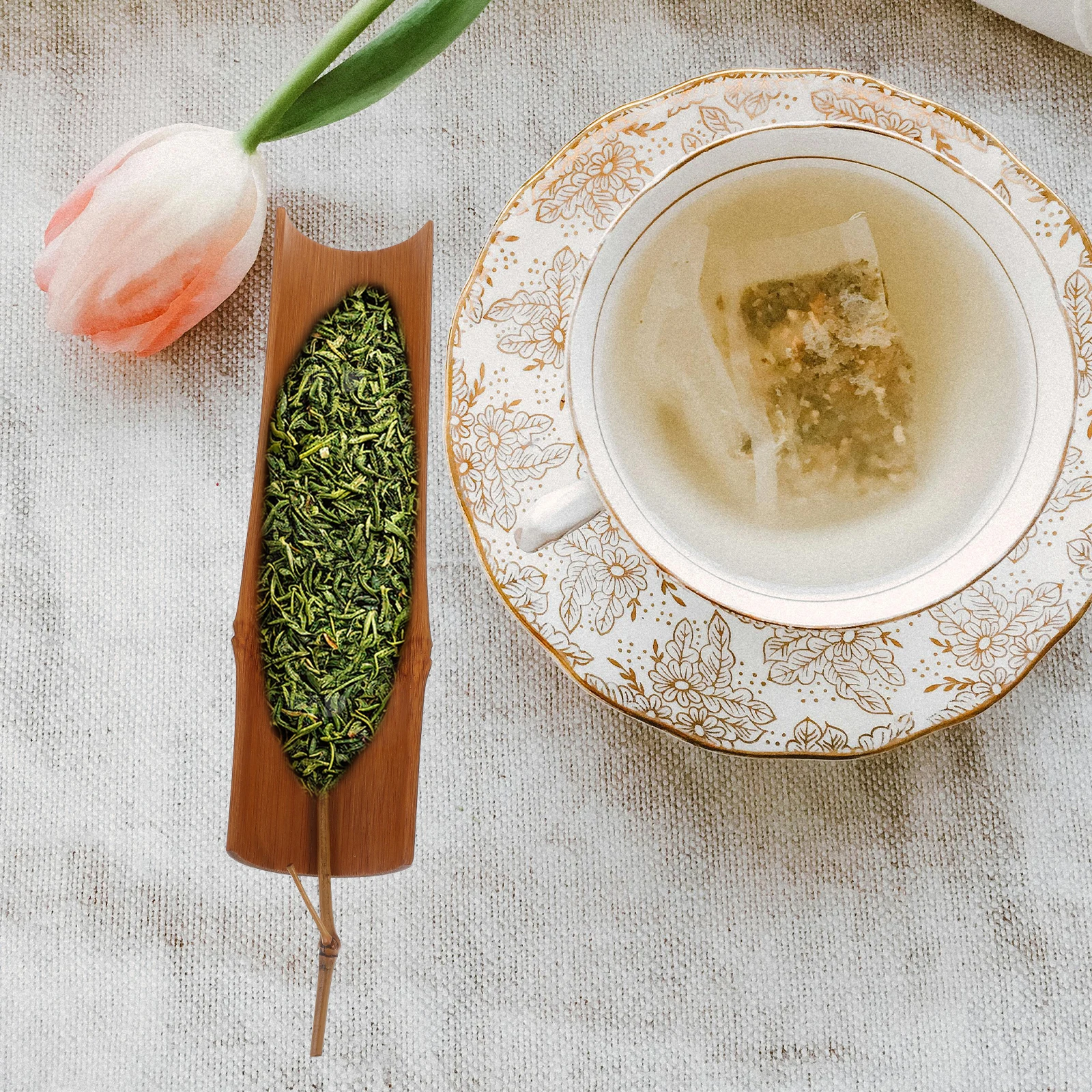 

1Set Bamboo Tea Scoop and Needle Chinese Teaware Tool for Measuring and Serving Loose Tea Home Office Teahouse Restaurant