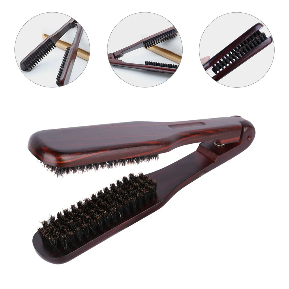 

Mens Brush Professional Hair Straightener Splint Straightening Comb Styling Tool Double Sided for Clamp Wood Travel