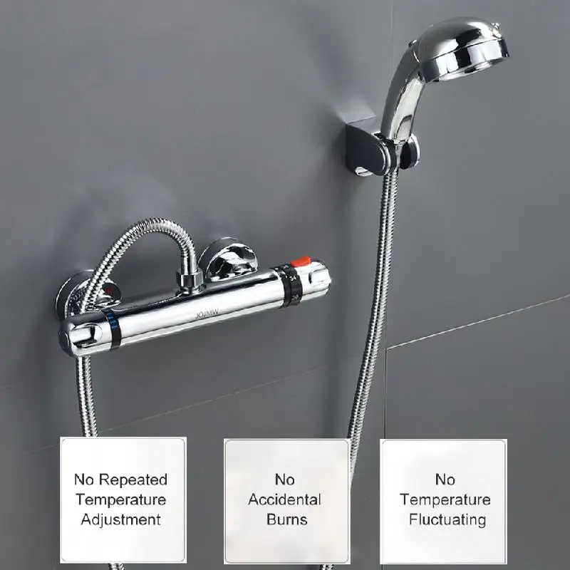 Bathroom Thermostatic Shower Mixing Valve Wall Mount 38℃ Constant Temperature Control Shower Hot Cold Water Mixer Faucet Valve