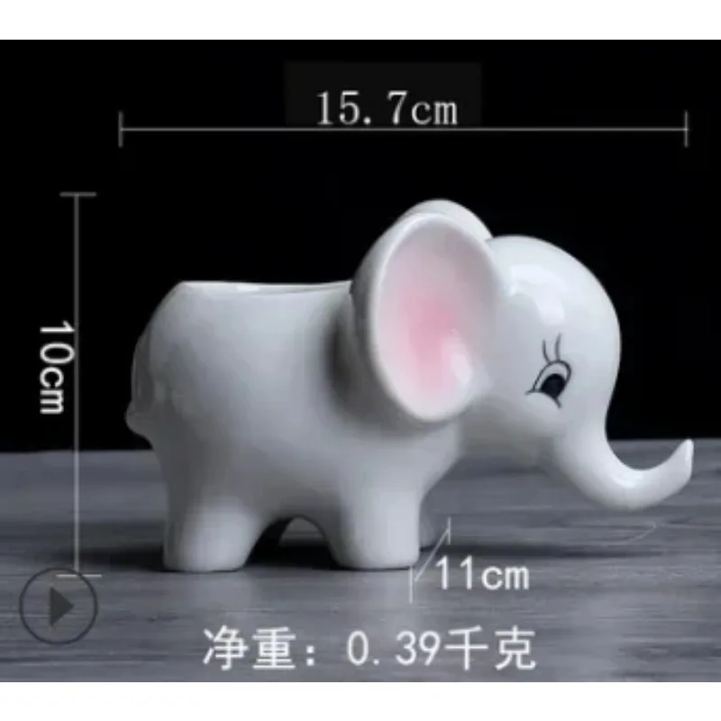 Elephant Wall-mounted Flower Pot Ceramic Flowerpot Succulent Basin Gardening Supplies Vase Plant Pot Garden Pots Planters Crafts
