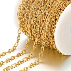 1 Meter Stainless Steel 18K PVD Gold 3:1 O Link Rolo Cable Chains for DIY Jewelry Making Necklace Findings Bracelets Crafts