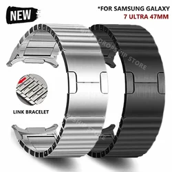 Pulsera de eslabones para Samsung Galaxy Watch 7 Ultra 47mm, correa de acero inoxidable sin huecos para SAMSUNG Watch 7 Ultra 47mm, banda de Metal para hombres
