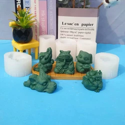 3D Silicone Mold Cute Animal Ornament Making Mini Frog Crocodile Rabbit Concrete Plaster Mould