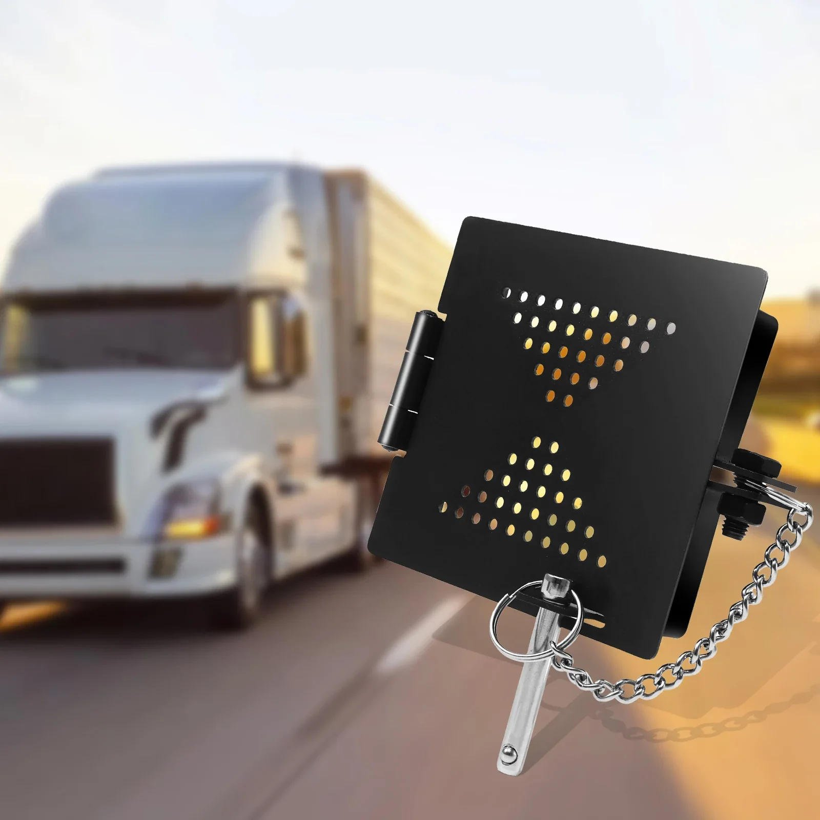 

2Pcs Metal Bumper Cover RV Bumper Cap With Vent Hole Square Caravans Bumper Plug End Cap With Safety Pin Campervan Accessories