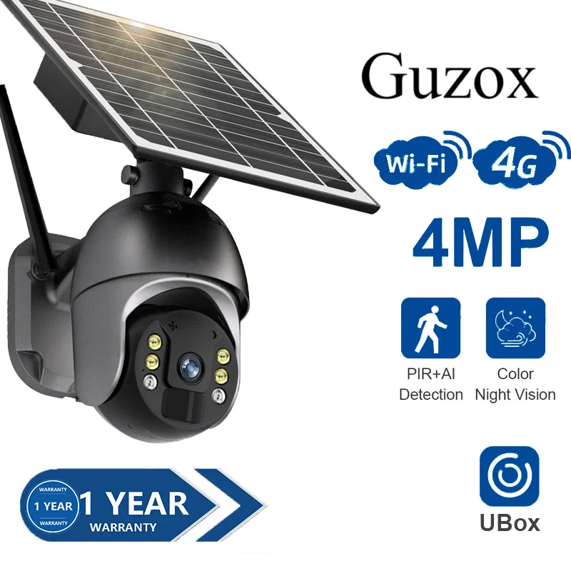 

Solar Security Camera Wireless Outdoor 2K UHD 4MP Wireless Wifi PTZ Human Detection Solar Camera with 8W Solar Panel