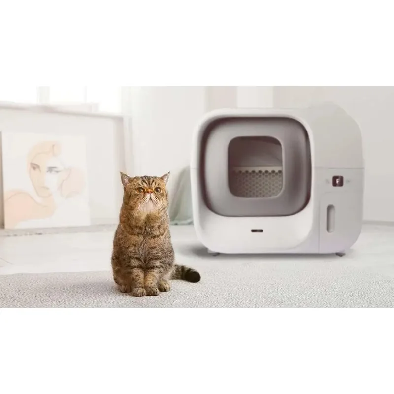 Self-Cleaning And Packing Smart Electric Cat Toilet 60L Large Automatic Cat Litter Box With App Control