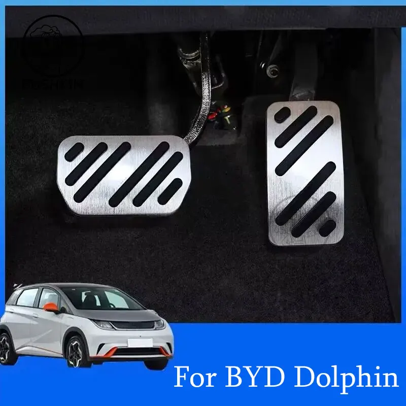 

For BYD Dolphin ATTO 1 2022 2023 Aluminum Alloy Car Accelerator Pedal Brake Pedal Cover Pad Case Non-Slip EA1 Car Accessories