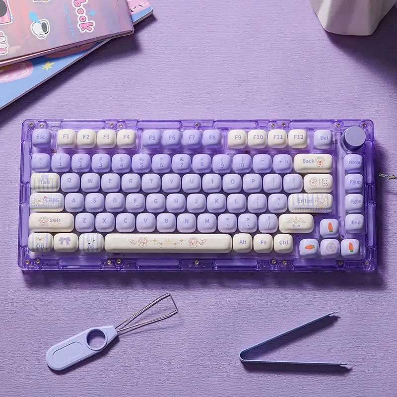 146 مفتاح ماجيك لوب الأذن أرنب موضوع KeyCap أنيمي لطيف كيكابس MOG ارتفاع كري PBT التسامي الرياضة الإلكترونية مكتب لوحة المفاتيح Keycap