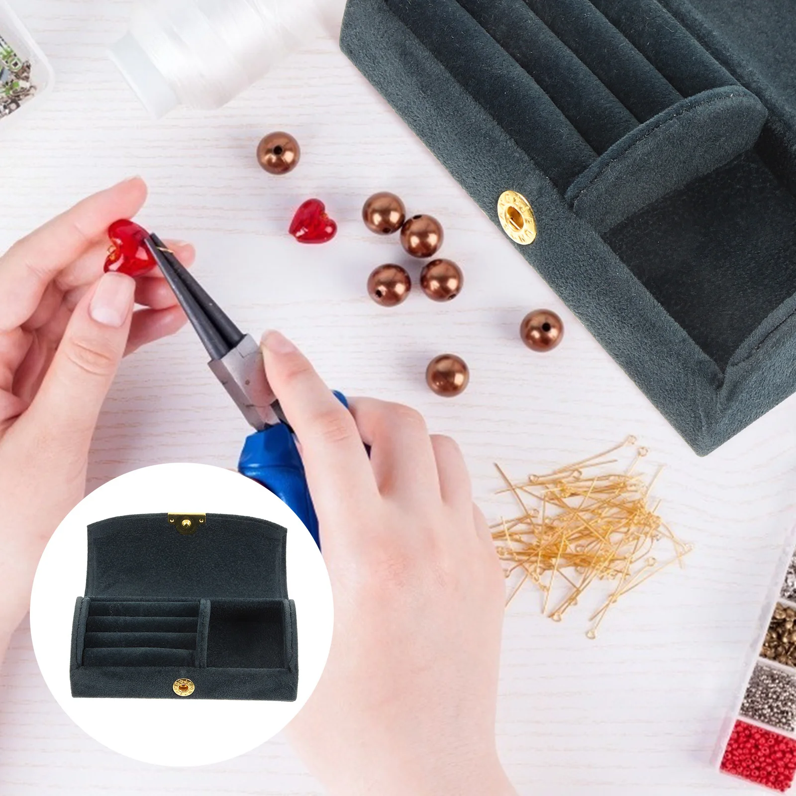Jewelry Storage Box Arch-Shaped Design Scratch-Proof Travel-Friendly Earring Organizer For Bracelets Necklaces Trinket Case