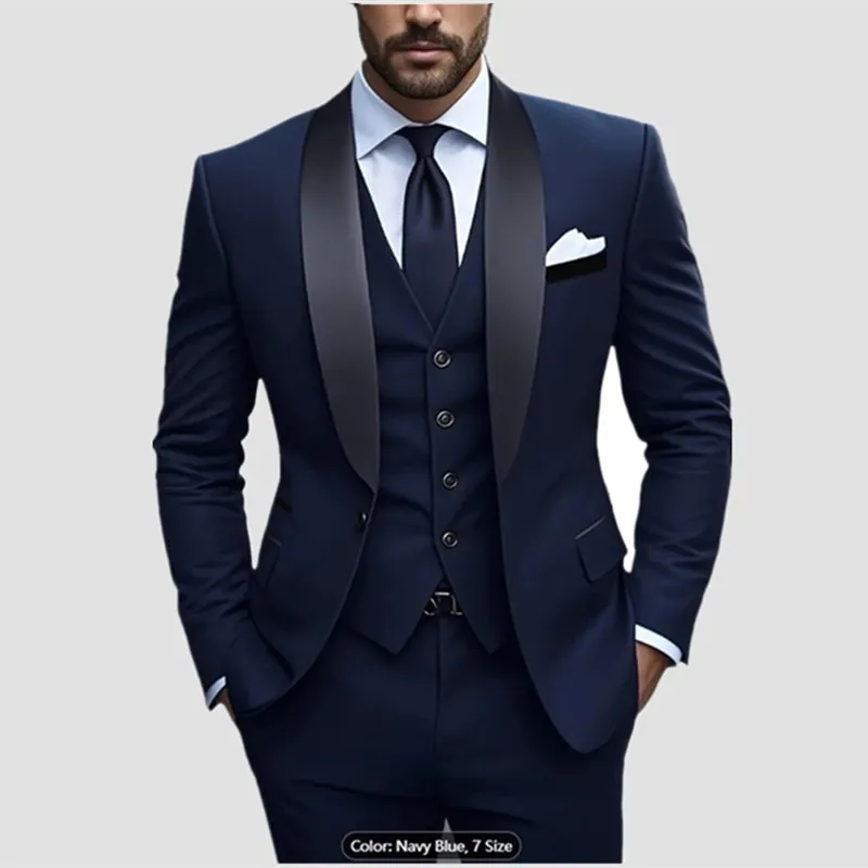 

Мужской формальный костюм-смокинг Slim Fit для выпускного вечера, свадебный пиджак для жениха, высококачественный роскошный костюм для шафера, деловой костюм для банкета и вечеринки