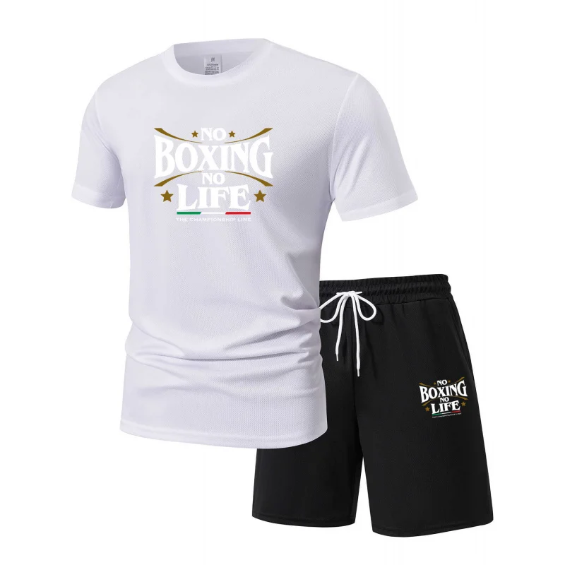 Summer Leisure Men'S 2-Piece Set No Boxing No Life Comfortable Breathable T-Shirt And Shorts Top Print T-Shirts Ensemble view 4