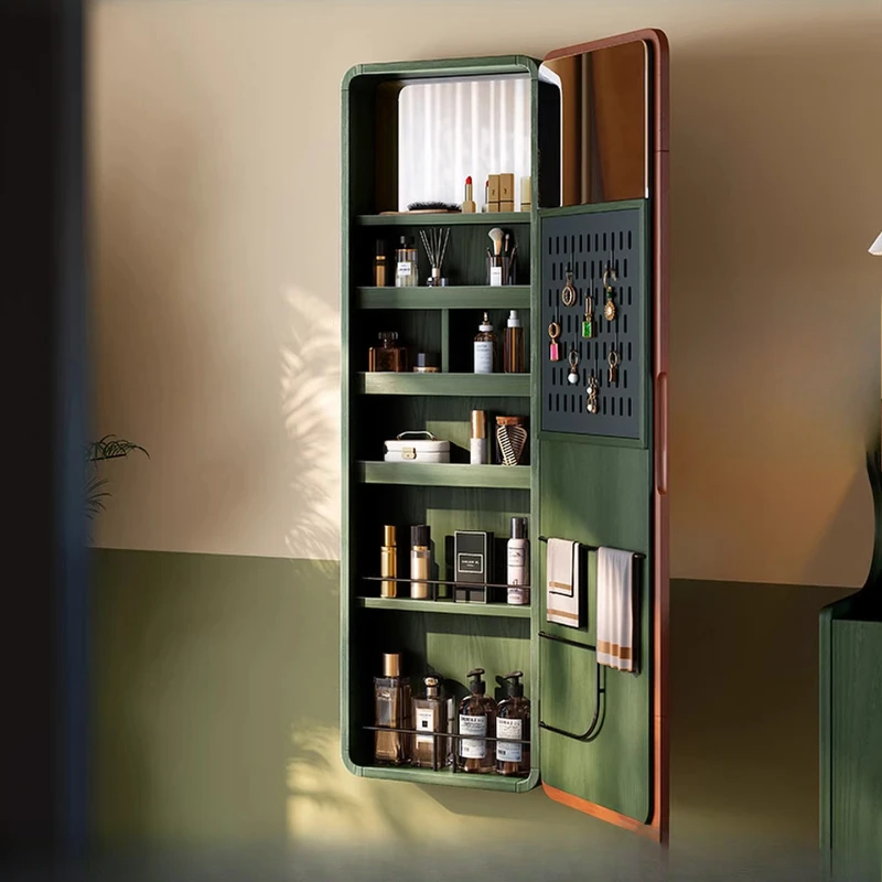 

Retro full-length mirror, bedroom solid wood full-length mirror, wall-mounted makeup mirror, medieval jewelry.