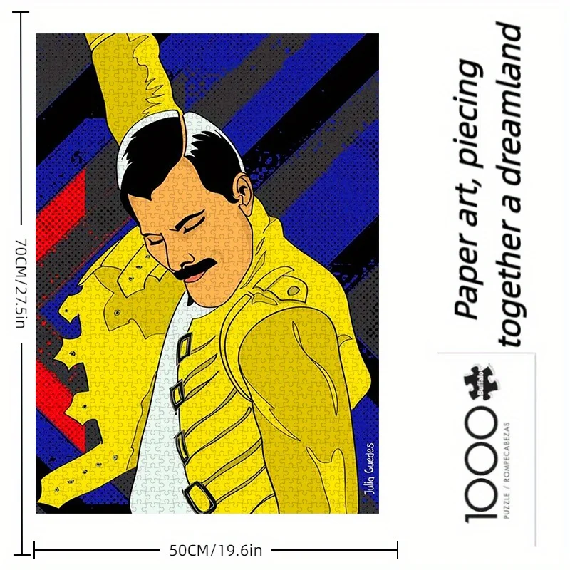 จิ๊กซอว์ภาพป๊อปอาร์ต เฟรดดี้ เมอร์คิวรี ฉากภาพเหมือน สำหรับผู้ใหญ่ ธีมดนตรี เกมเสริมสร้างสติปัญญา ของเล่นตกแต่งบ้านเพื่อการพักผ่อน