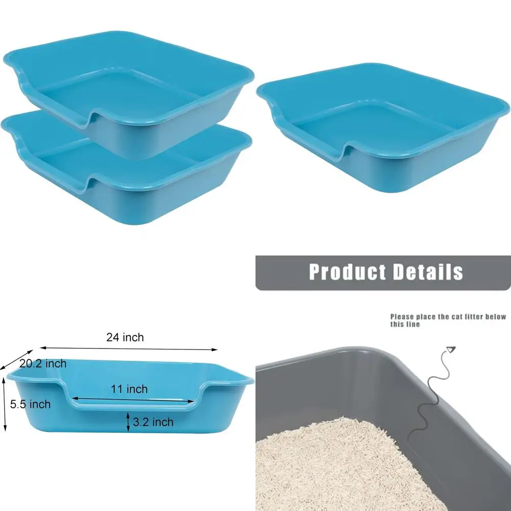

Extra Large ABS Cat Litter Boxes for Senior and Large Cats, Low Entry Design, Jumbo Size Pet Safe Litter Pens