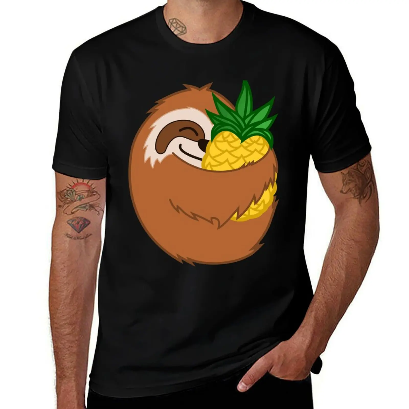 

Pineapple Sloth T-Shirt plus size clothes Aesthetic clothing man clothes t shirts men