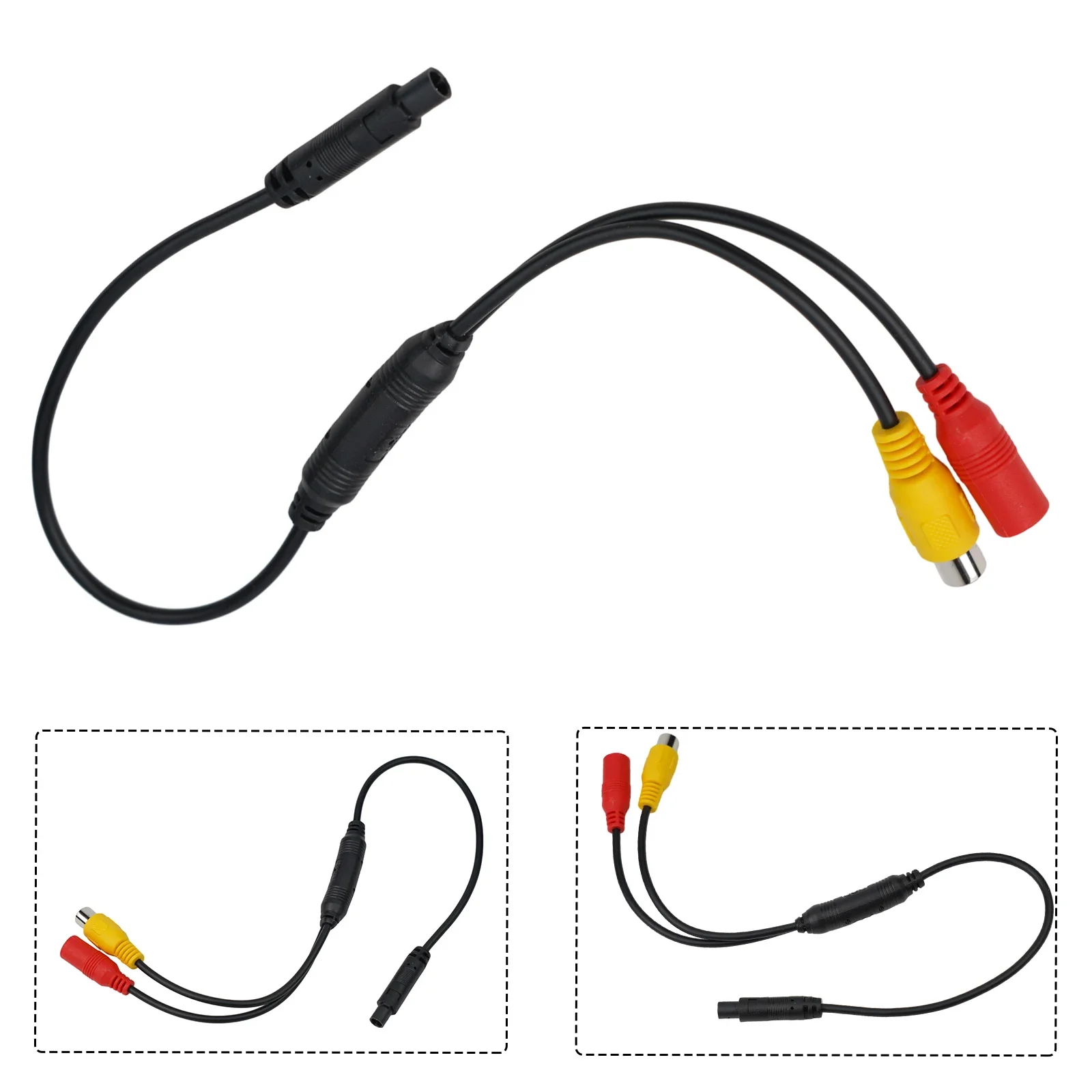 1pc Car Universal Camera Signal Harness 12V 50cm RCA CVBS Male To 4 PIN Female Conversion Cable For Rear View Mirror DVR