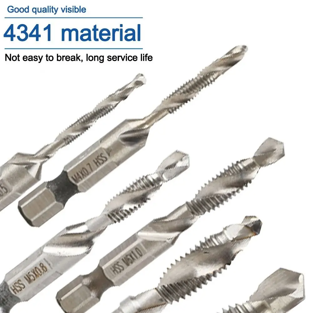 12Pcs/Set Hexagonal Shank Taps Drill Bit Set with Storage Box Anti-slip HSS Screw Tap Drill Bit Tap Extractor