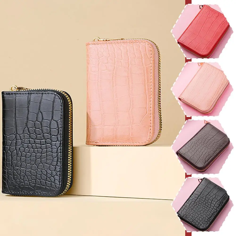 Women Mini Wallets PU Leather Plaid Purses Card Storage Coin Small Woman Zipper Shopping Wallet Fashion Purse Wallet With H M0F0