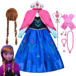 Disney Frozen Anna Princess Costume Kids Girl Fancy Birthday Party Gown Princess Dress Carnival Party Children Clothing