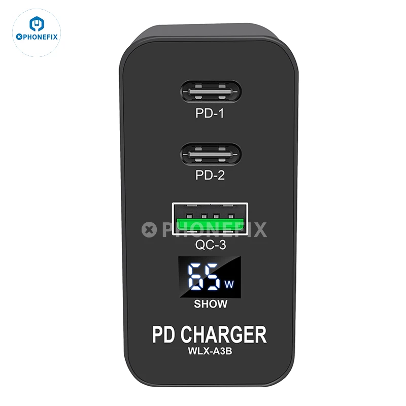 i-Helper-cargador de pared de 65W GaN para lámpara de escritorio, Banco de energía, Altavoz Bluetooth, auricular, pulsera inteligente, ventiladores pequeños