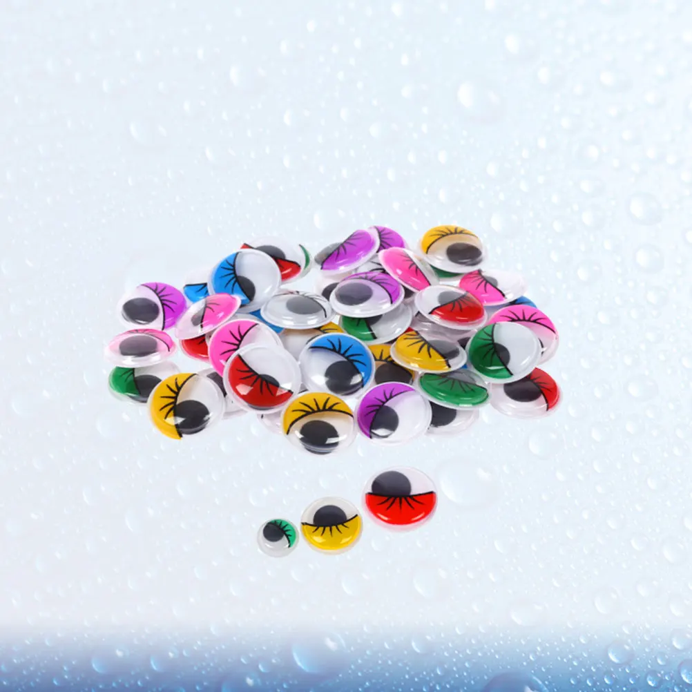 

300 Pcs Simulation Animal Eyes Self-adhesive Style Plastic Eye for DIY Toy Scrapbooking Crafts Projects (Mixed Size)
