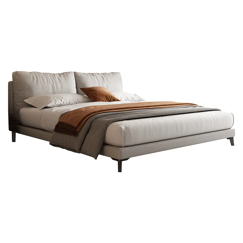 

Tech Fabric Napa Cowhide Bed, Modern Simple Master Bedroom Double Bed