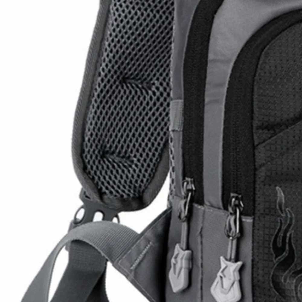 Compact 6.7 * 1.8 * 14.2in Chest Bag Black/Green Sling Backpack Daypack Gym
