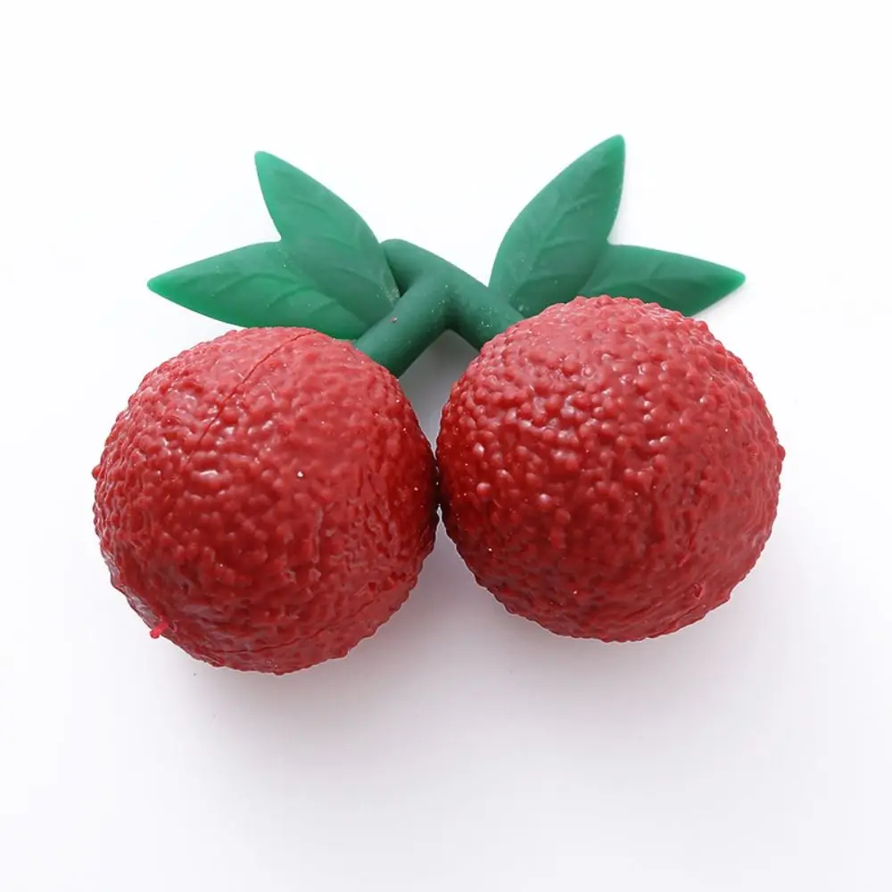 Fresh Rubber Squeeze Toy Shapeable Reliever Yangmei Skewers Squeeze Toy Flexible Simulation Fruit Pinch Toy