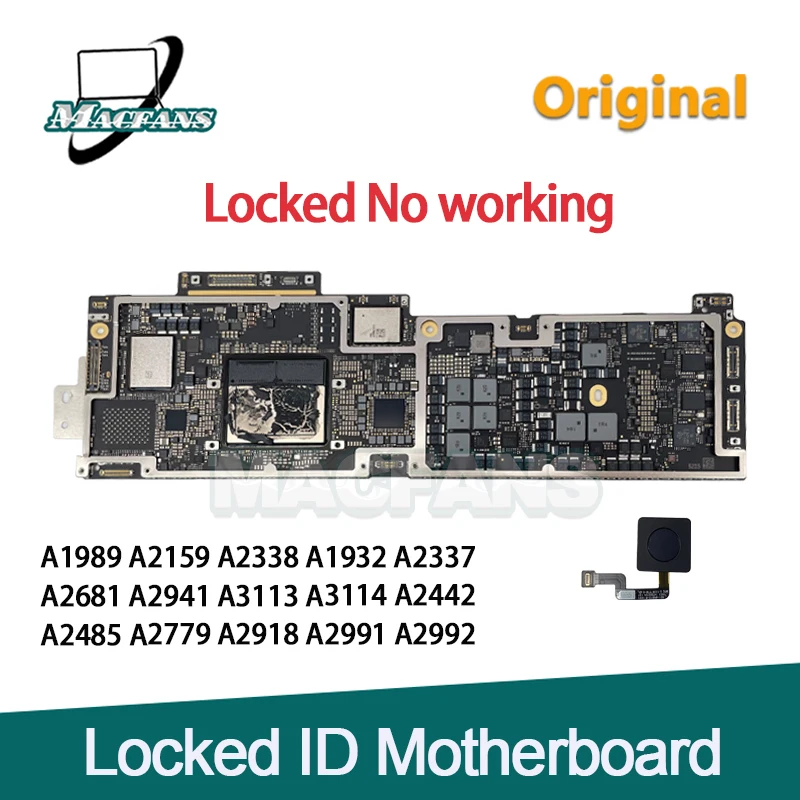 Original Faulty Logic Board A2179 A2337 A2338 A2681 A2941 A2442 A2485 A3113 A3114 A2991 A2992 For MacBook Locked ID Motherboard