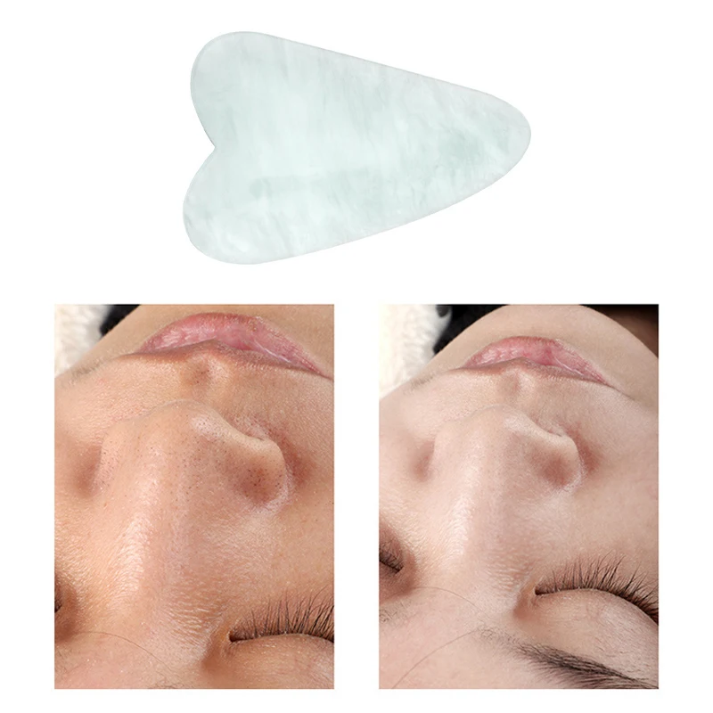 Ultra-Thin Jade Blackhead Guasha Stone Massage Face Lift Tools Natural Rose Quartz Gouache Scraper Jade Gua Sha Board For Face