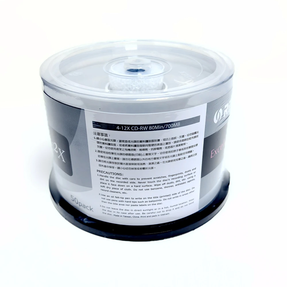 Ritek 50PCS BOX CD-RW 4-12X 80Min 700MB Rewriteable Blank Discs Full Box Wholesale Price