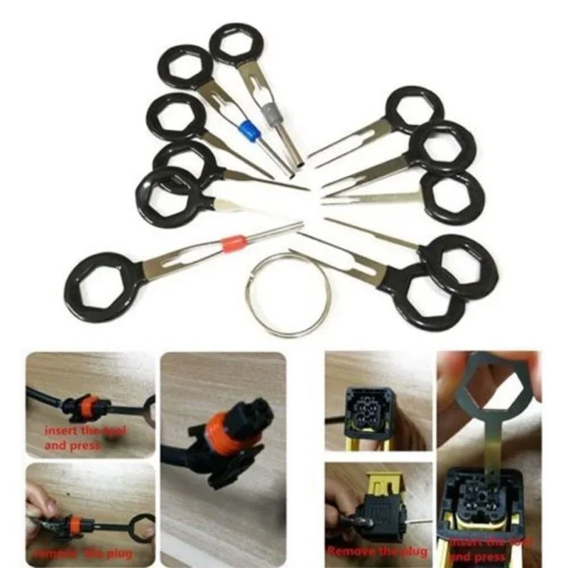 11/18pcs Car Terminal Removal Kit Box Wire Plug Connector Extractor Puller Release Pin Extractor Set Terminal Plug Repair Tools