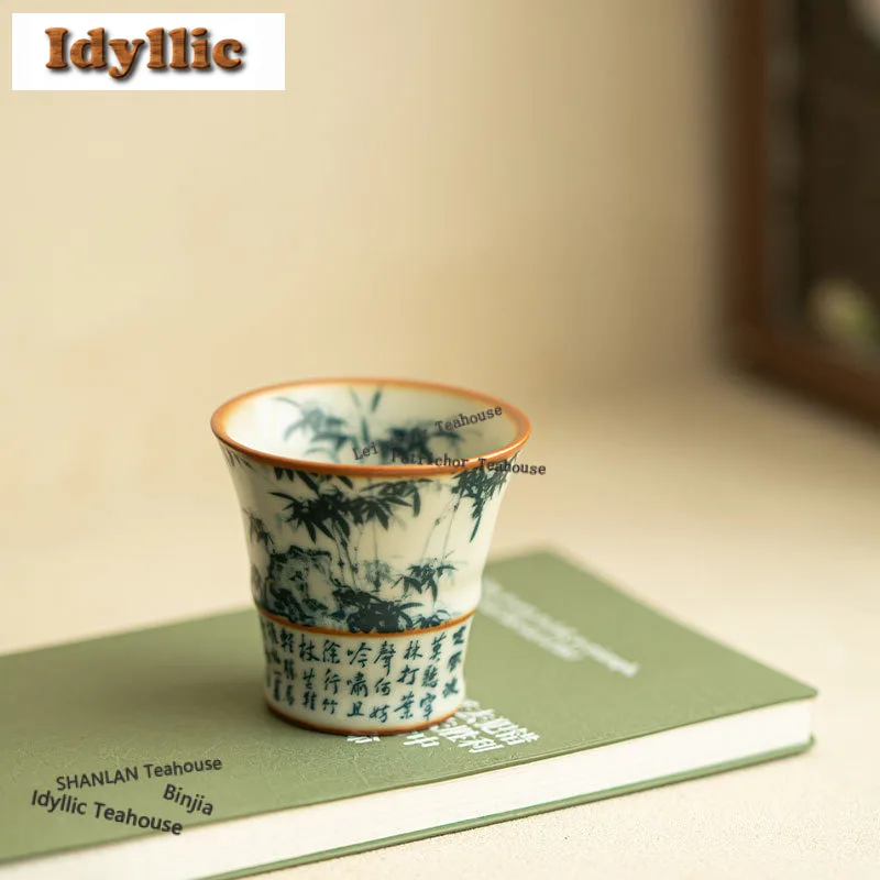 

Чайная чашка 50 мл из китайской фарфоровой керамики (сине-белая), традиционная чайная чаша, милая чашка для дегустации чая, персональная чашка, чайная чаша для чайной церемонии, китайский чайный набор