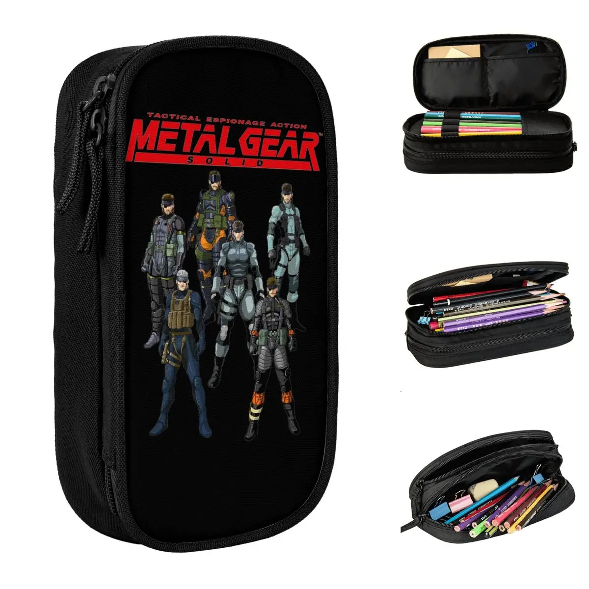 Metal Gear Solid Snakes Pen Box Double Layer Large Capacity Kids Old Snake Pencil Box Gift