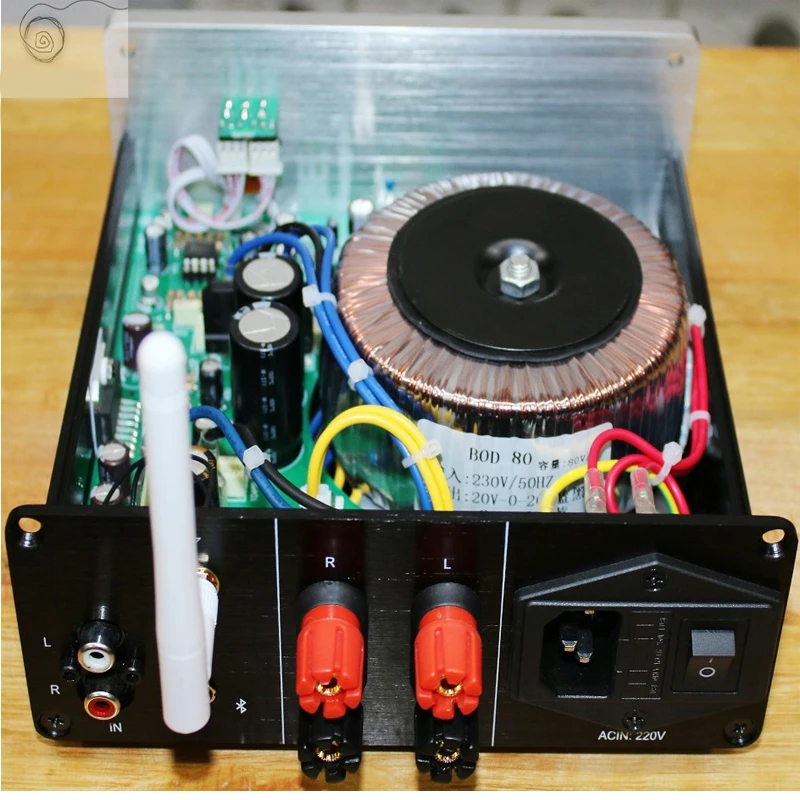 مضخم صوت KYYSLB 220 فولت 35 وات * 2 LM4766 يعمل بالبلوتوث مناسب لجميع أجهزة الكمبيوتر المكتبية من الألمونيوم طراز TL082I Op Amp for Preamp