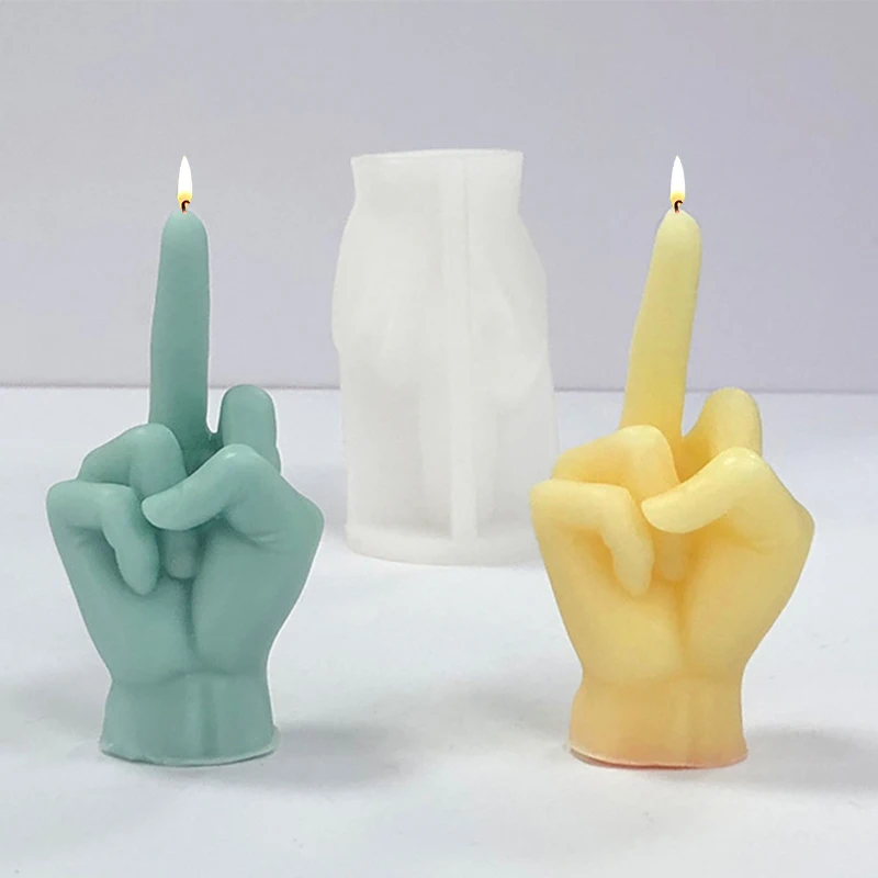 1 Piece, Middle Finger Gesture Silicone Mold, Handmade Creative Resin Plaster Aromatherapy Candle Mold